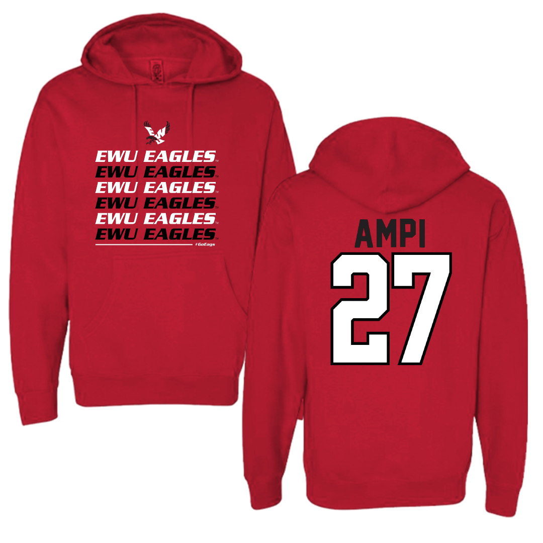 Eastern Washington University Soccer Red General Hoodie - #27 Ryanne Ampi