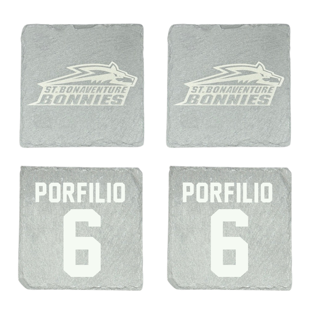 St. Bonaventure University Lacrosse Stone Coaster (4 Pack)  - #6 Nick Porfilio