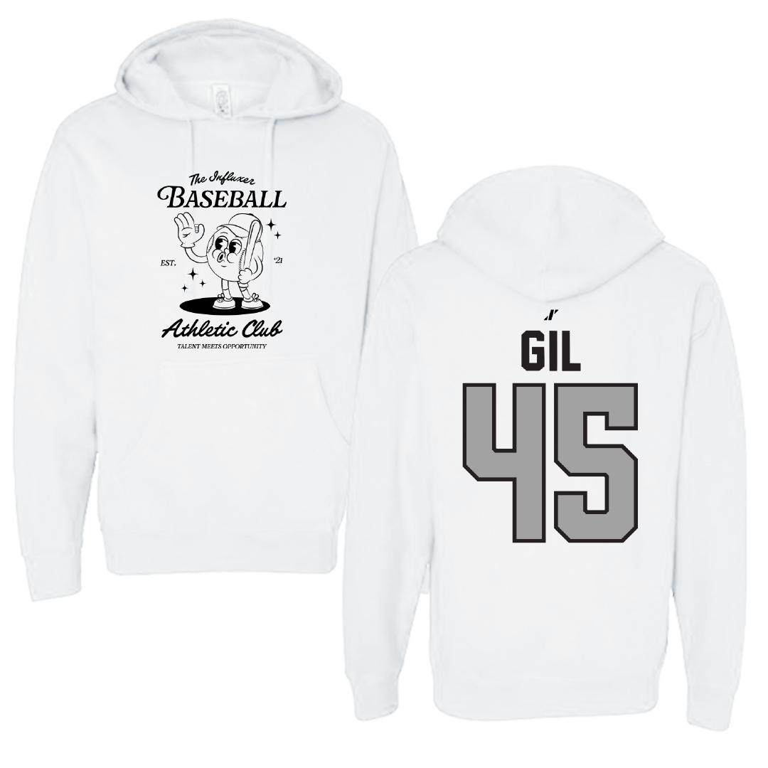 Baseball White Influxer Athletic Club Hoodie - #45 Samuel Gil