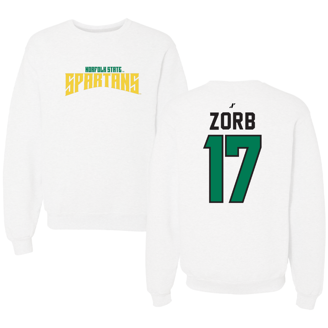 Norfolk State University Softball White Classic Crewneck - #17 Lisa Zorb