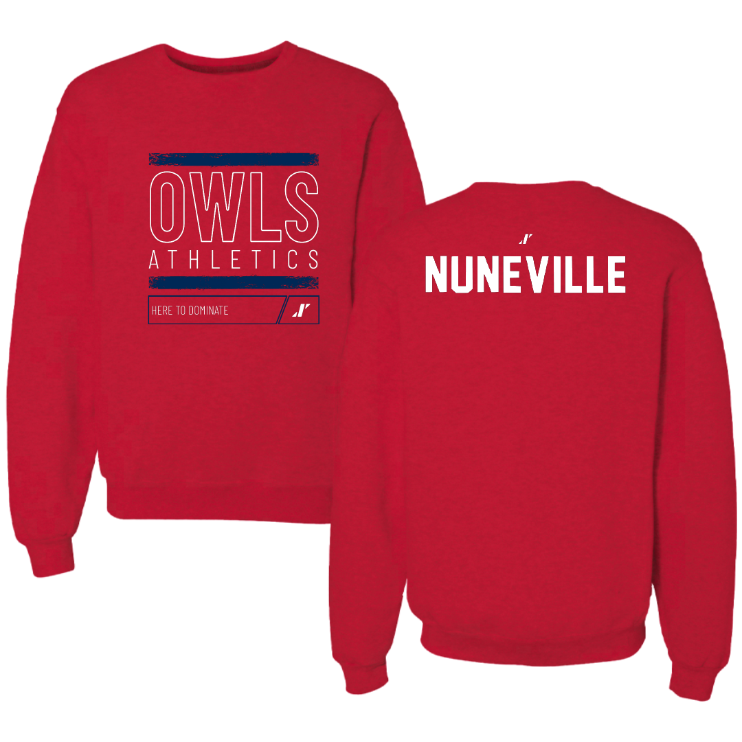 Florida Atlantic University TF and XC Red Dominate Crewneck - William Nuneville