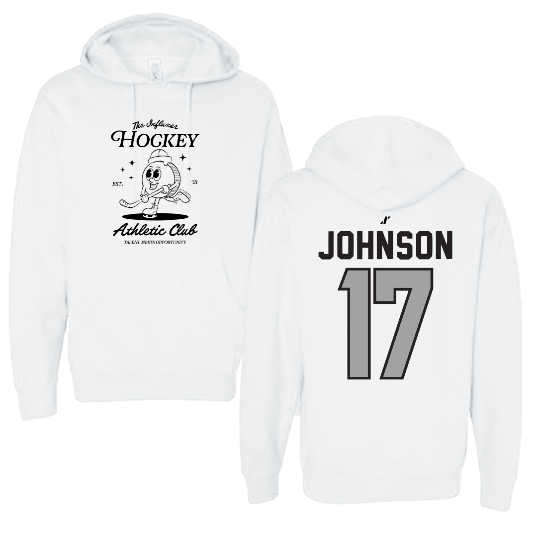 Ice Hockey White Influxer Athletic Club Hoodie - #17 Patrick Johnson