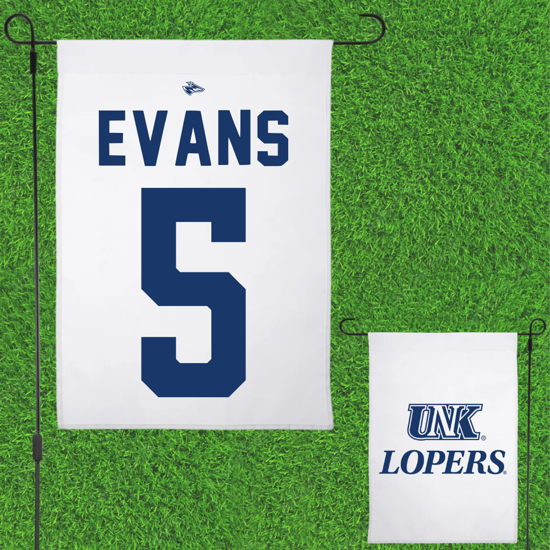 University of Nebraska at Kearney Basketball White Garden Flag - #5 Sean Evans