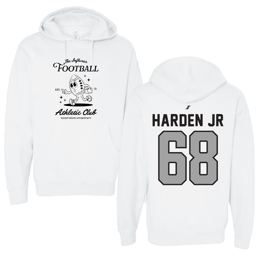 Football White Influxer Athletic Club Hoodie - #68 Derek Harden Jr