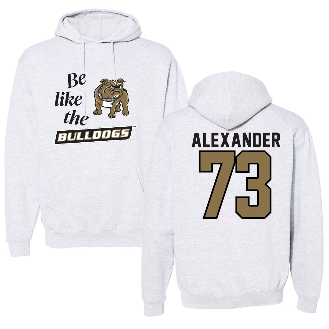 Bryant University Lacrosse Light Gray Be Like Us Hoodie - #73 Teagan Alexander
