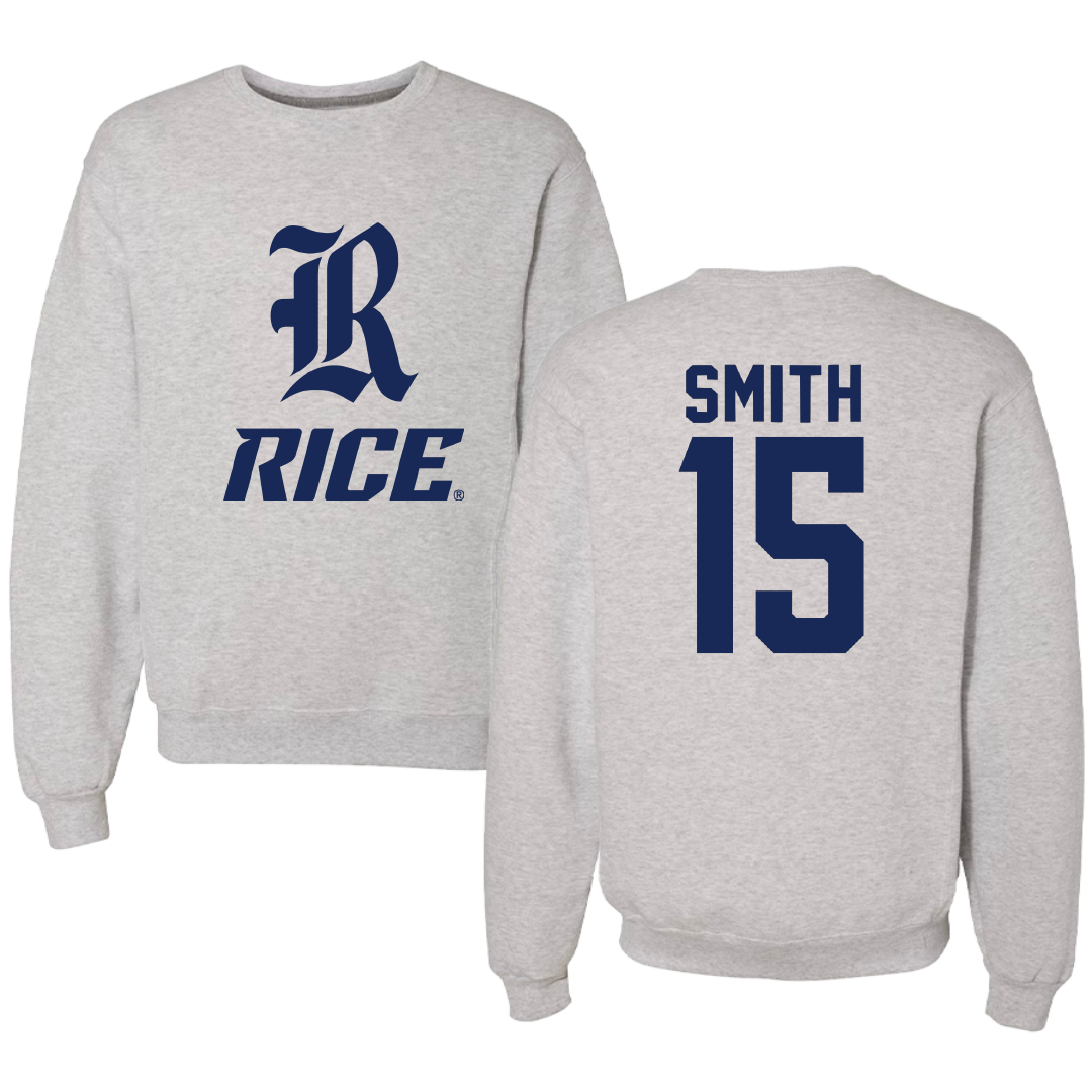 Rice University Baseball Gray Crewneck - #15 Luke Smith