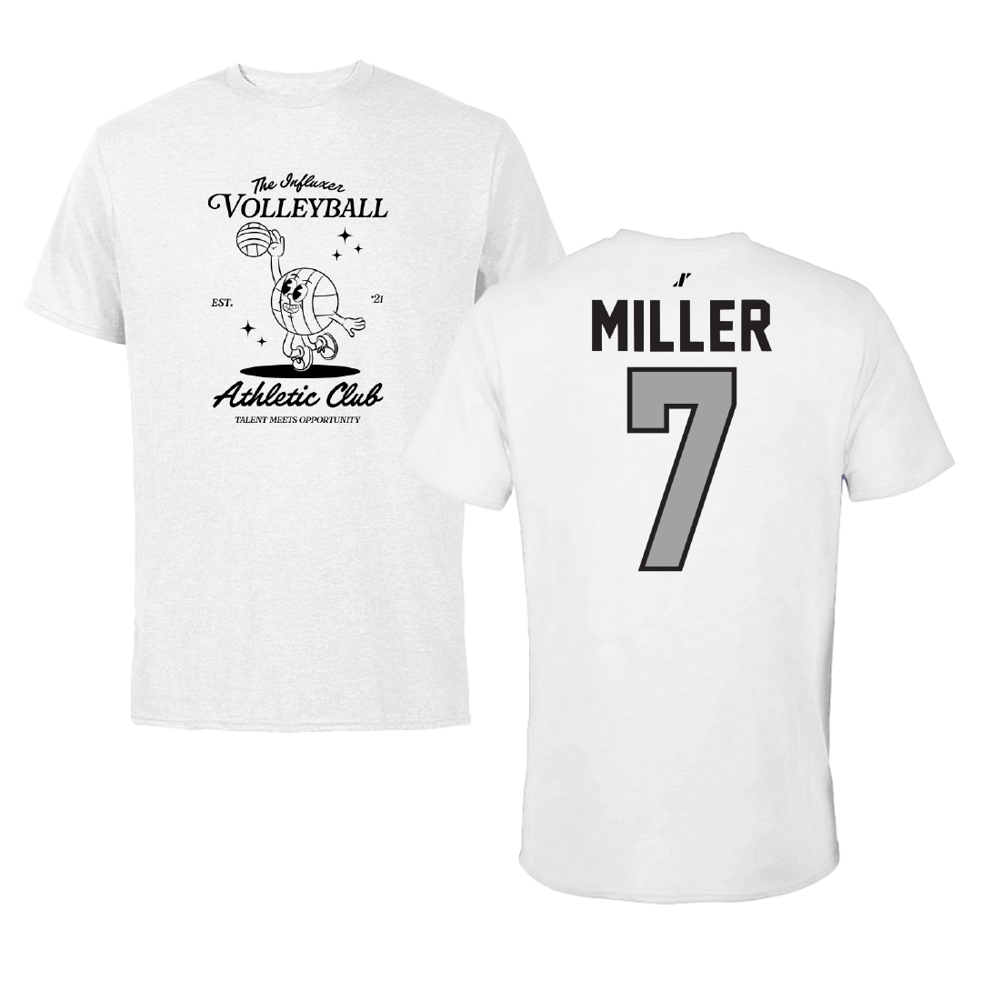 Volleyball White Influxer Athletic Club Tee - #7 Madisen Miller