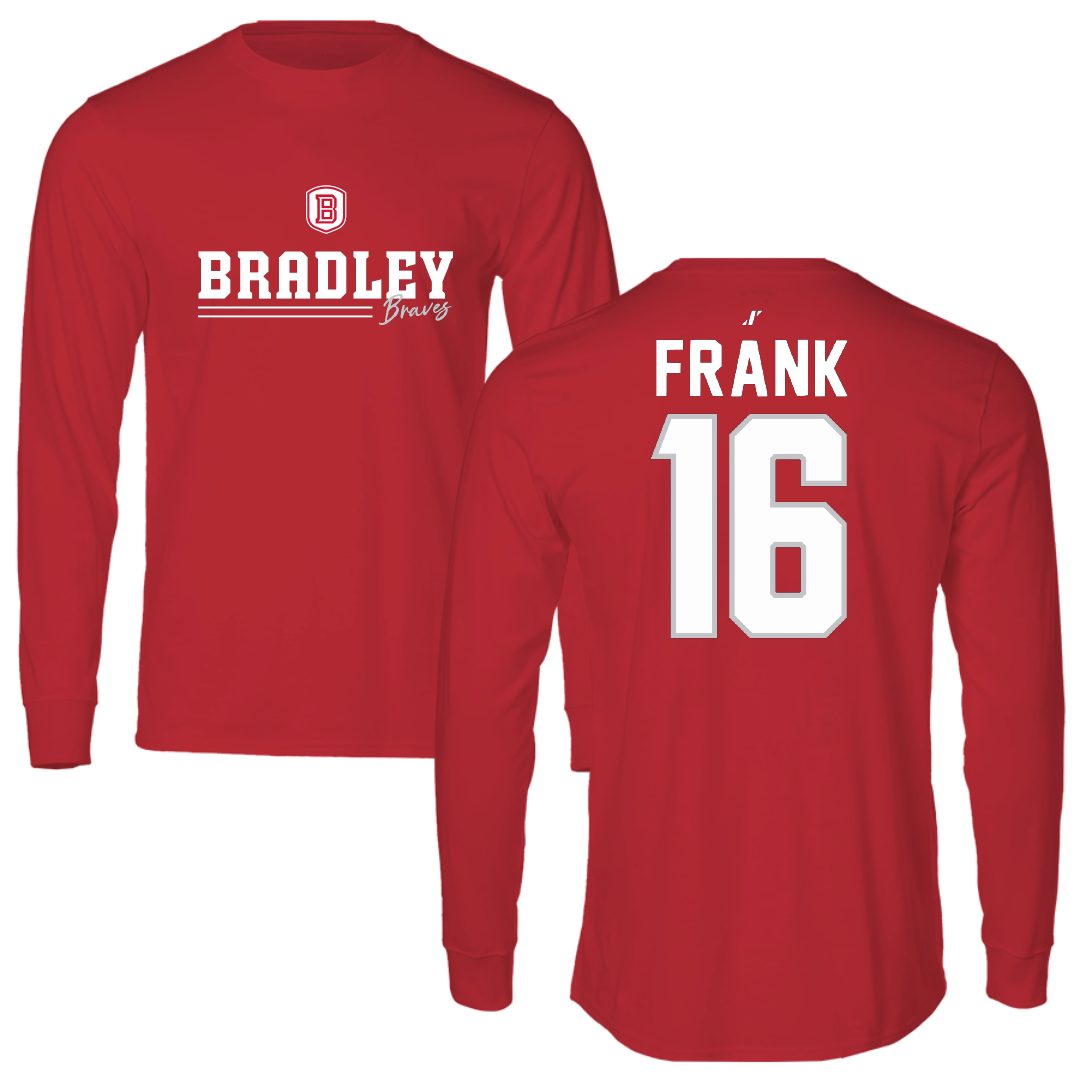 Bradley University Soccer Red General Performance Long Sleeve - #16 Caden Frank