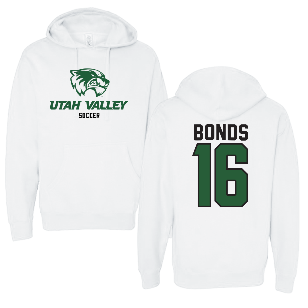 Utah Valley University Soccer White Classic Hoodie - #16 Quincy Bonds