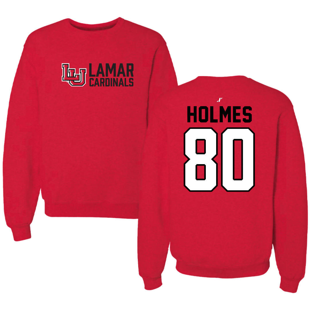 Lamar University Football Red General Crewneck - #80 Carter Holmes