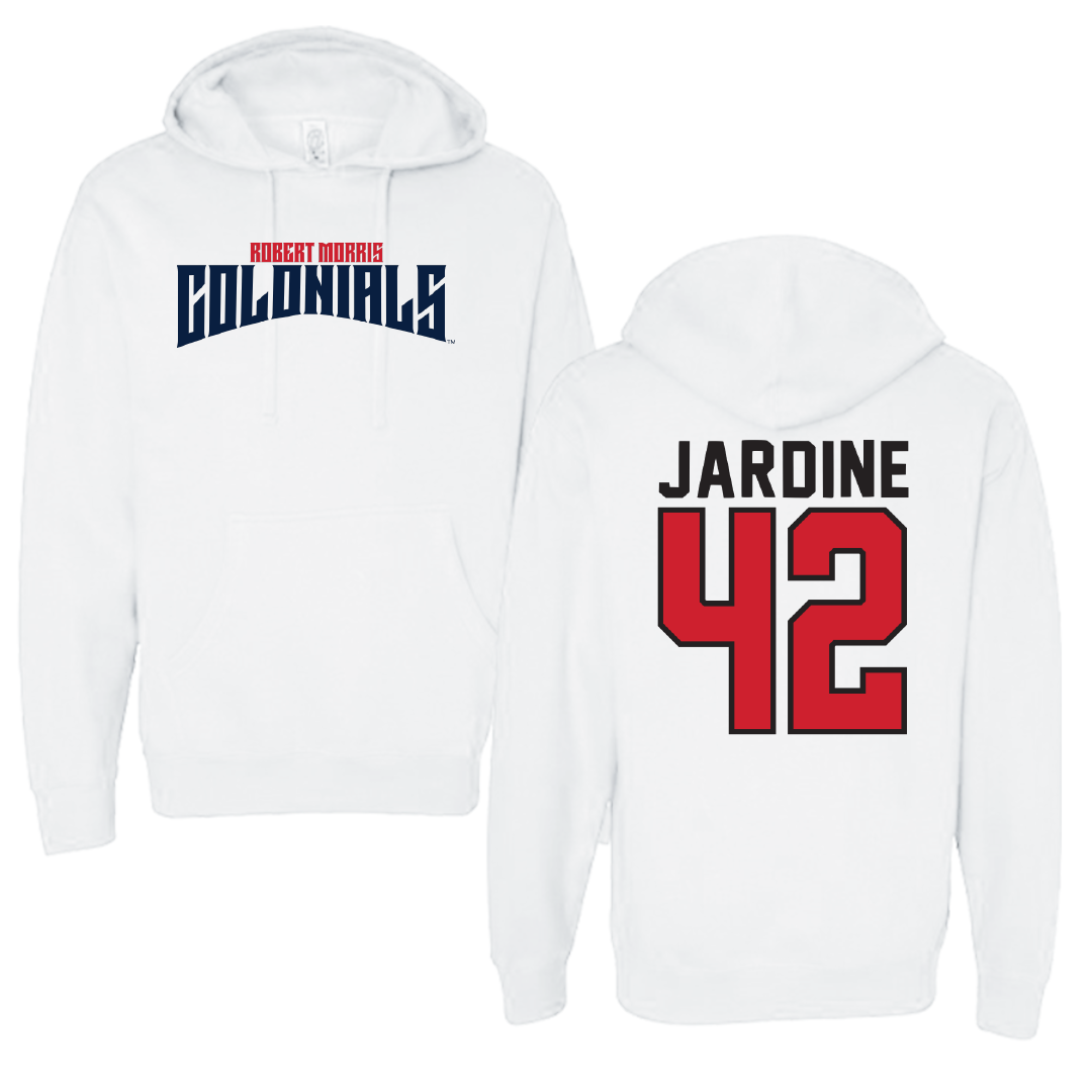 Robert Morris University Softball White Classic Hoodie - #42 Katlyn Jardine