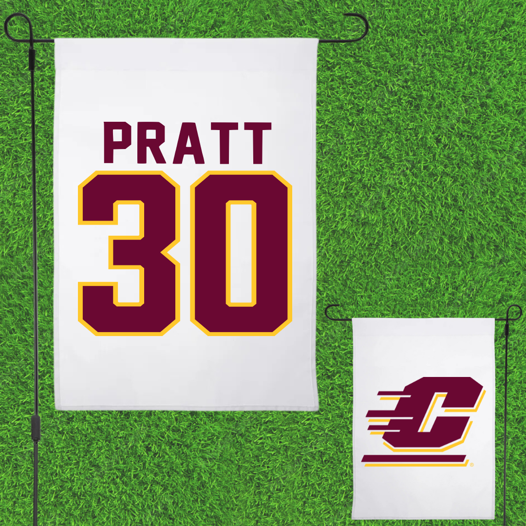 Central Michigan University Football White Garden Flag - #30 Ben Pratt