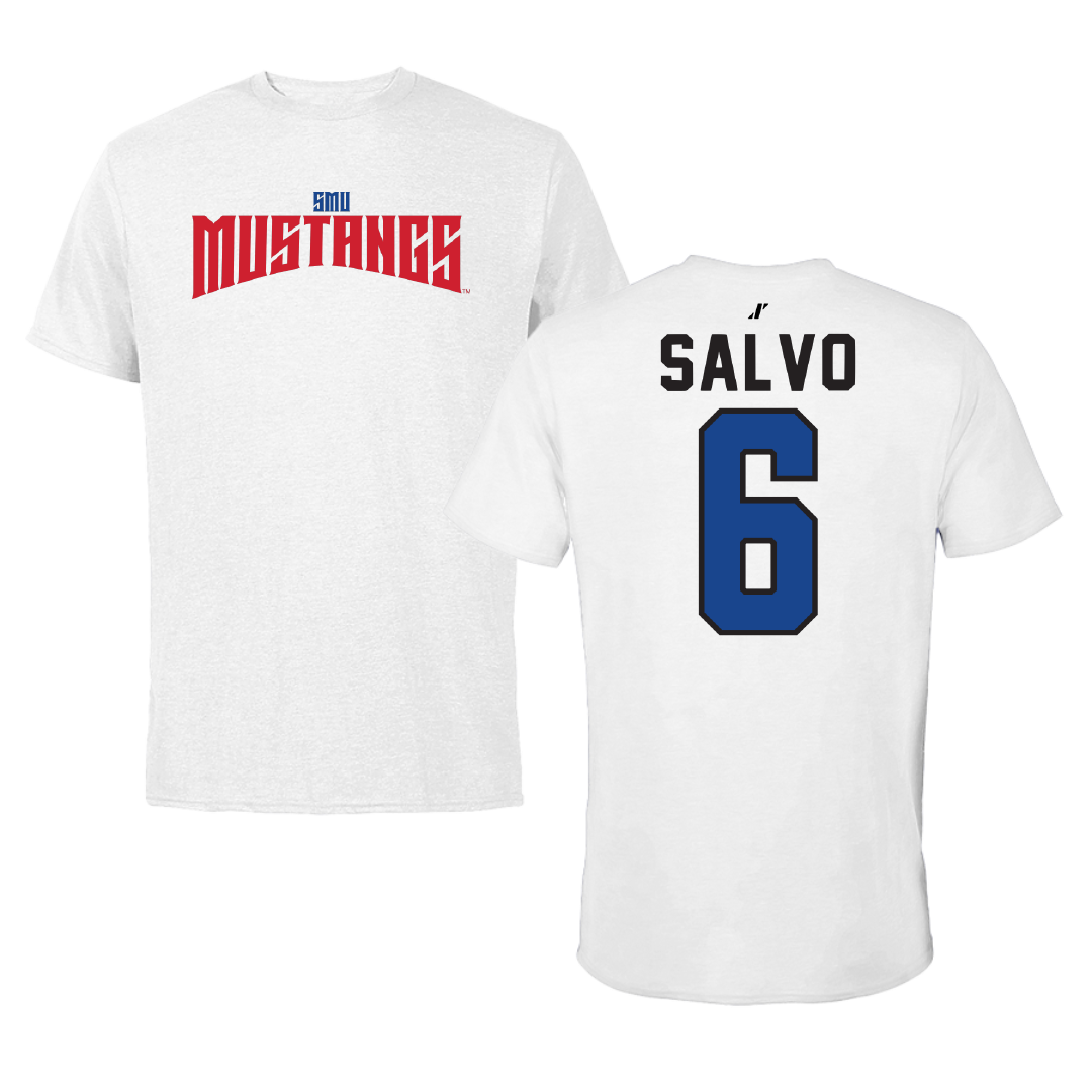 Southern Methodist University Soccer White Classic Performance Tee - #6 Alex Salvo