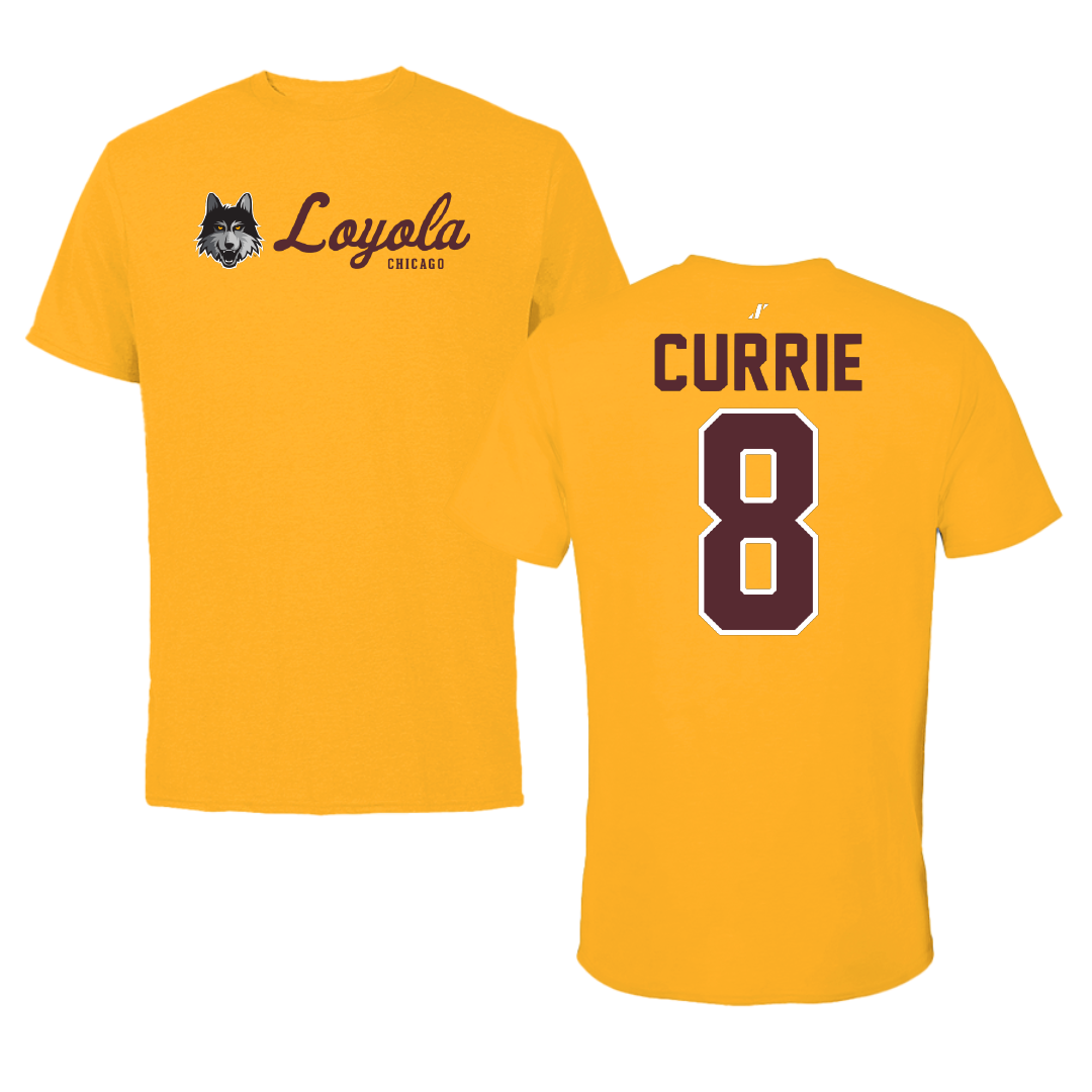 Loyola University-Chicago Softball Gold General Tee - #8 Jocelyn Currie