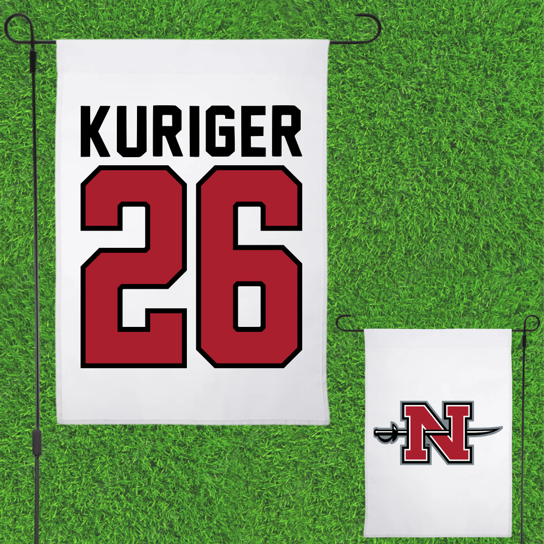Nicholls State University Baseball White Garden Flag - #26 Brayden Kuriger