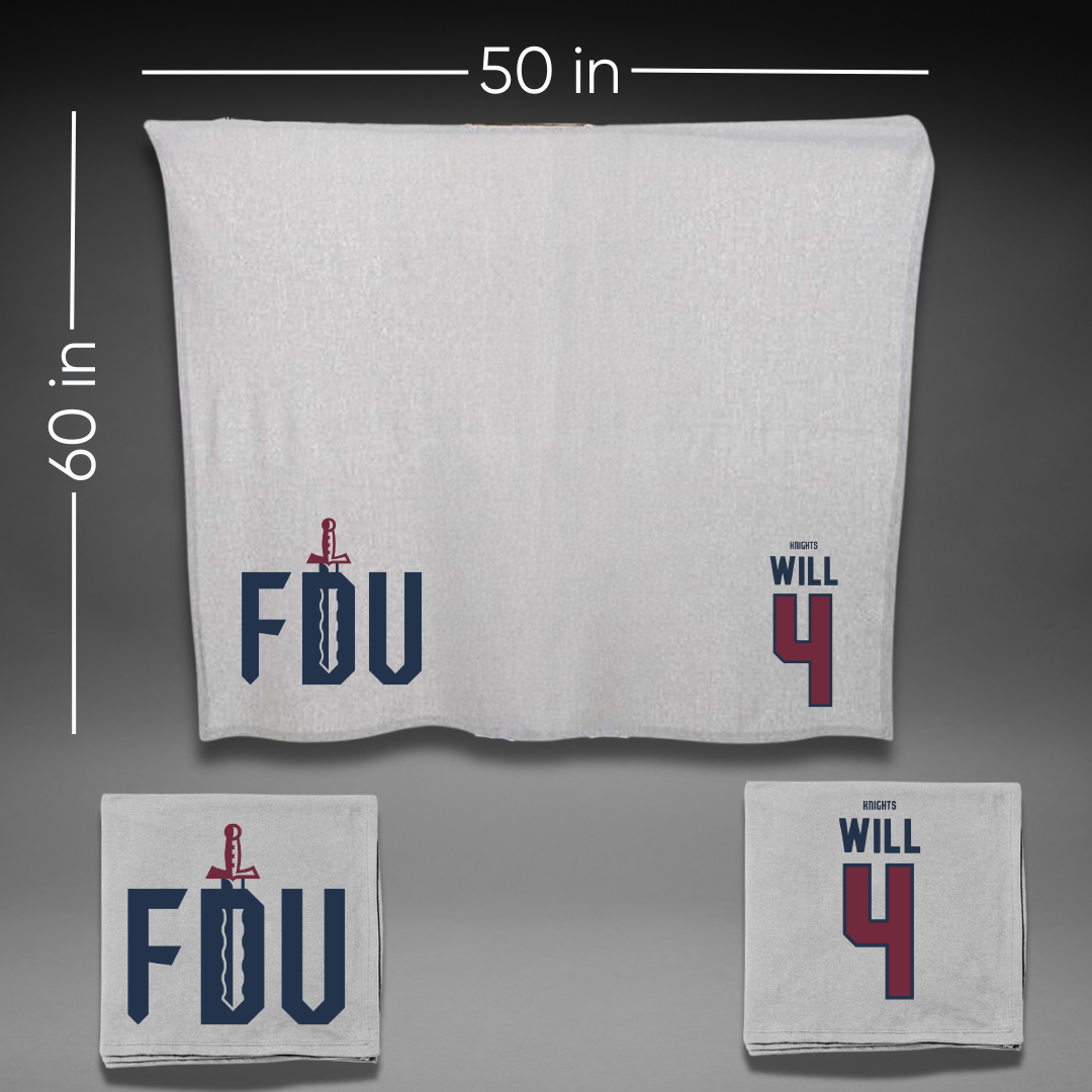 Fairleigh Dickinson University-Metropolitan Campus Baseball Gray Blanket - #4 Zack Will
