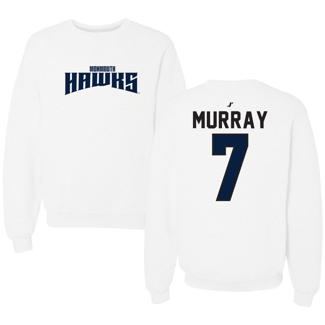 Monmouth University Basketball White Classic Crewneck - #7 Isabella Murray