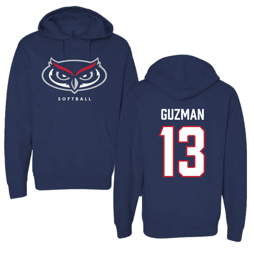 Florida Atlantic University Softball Navy Mascot Hoodie - #13 Yani Guzman