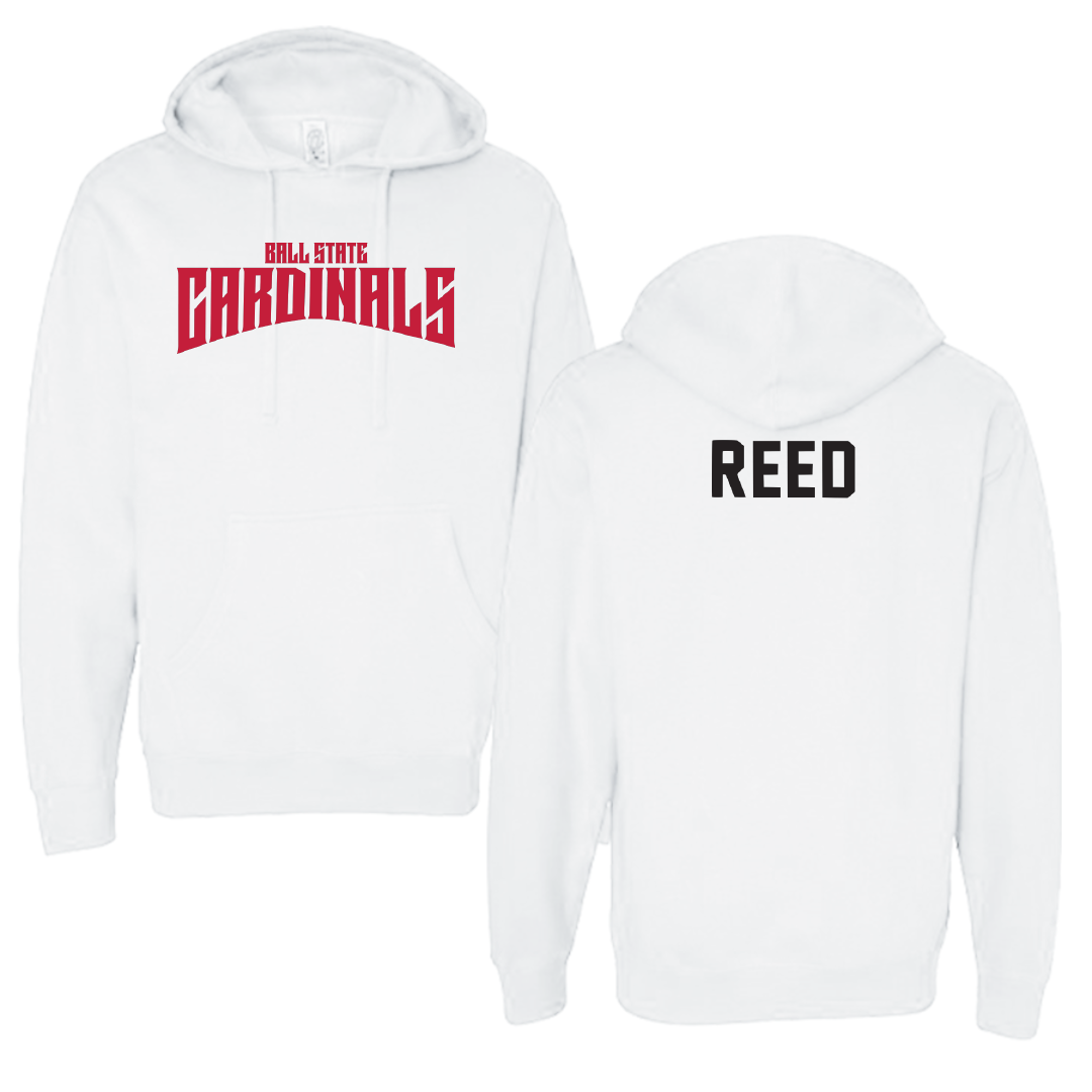 Ball State University Swimming & Diving White Classic Hoodie - Kenny Reed
