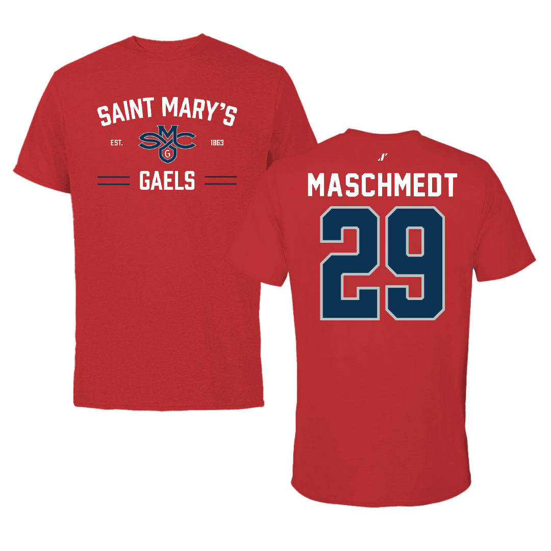 Saint Mary's College of California Soccer Red General Performance Tee - #29 Will Maschmedt