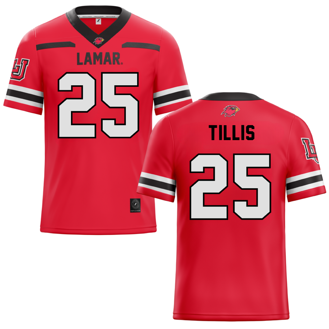 Lamar University Red Football Jersey - #25 Jonavon Tillis