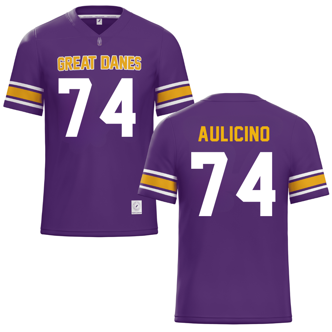 University at Albany Purple Football Jersey - #74 Matt Aulicino