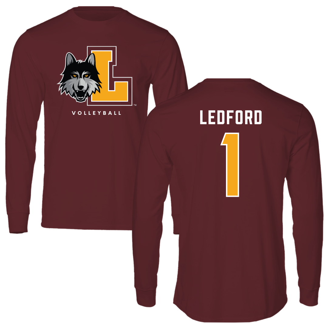 Loyola University-Chicago Volleyball Maroon Mascot Performance Long Sleeve - #1 Charlie Ledford