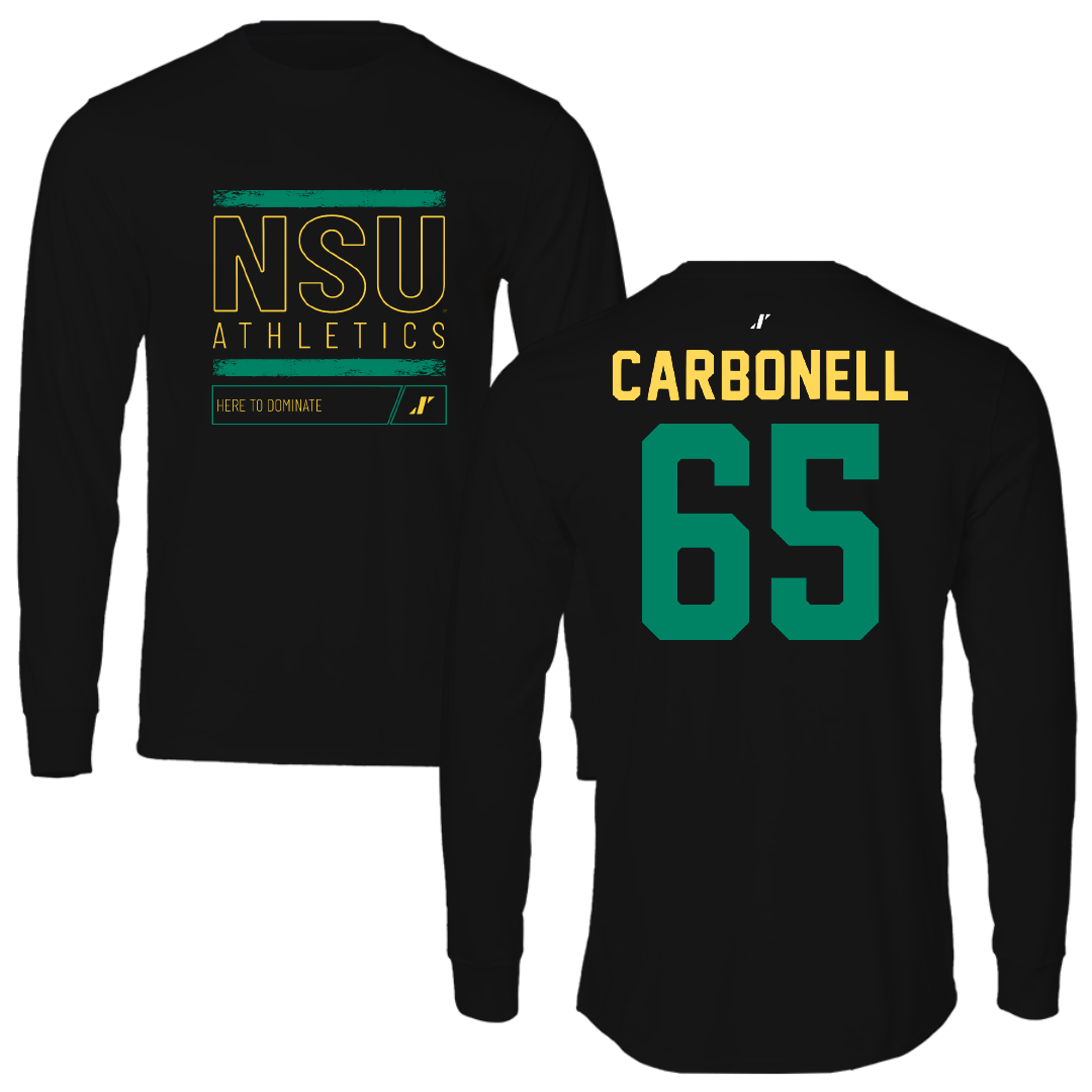 Norfolk State University Football Black Dominate Long Sleeve - #65 Juwuan Carbonell