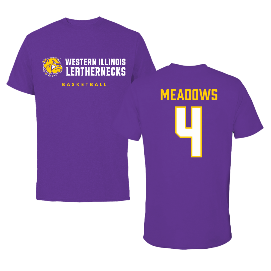 Western Illinois University Basketball Purple Performance Tee - #4 Allie Meadows