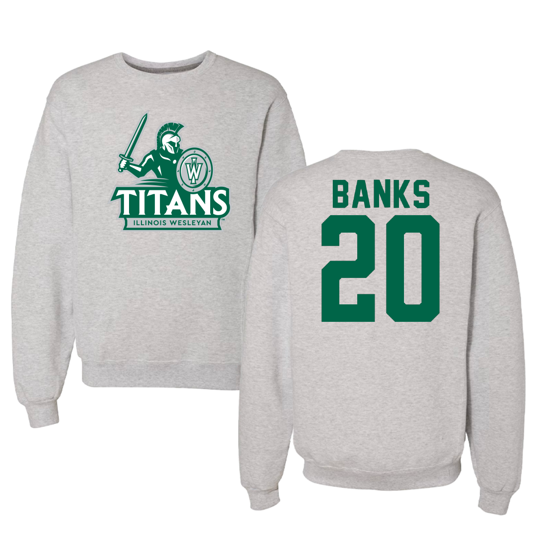 Illinois Wesleyan University Baseball Gray Titans Crewneck - #20 Dalen Banks