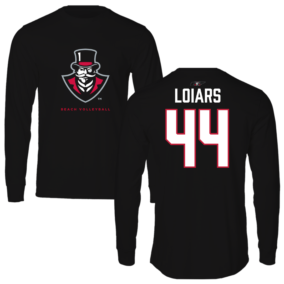 Austin Peay State University Beach Volleyball Black Mascot Performance Long Sleeve - #44 Emma Loiars