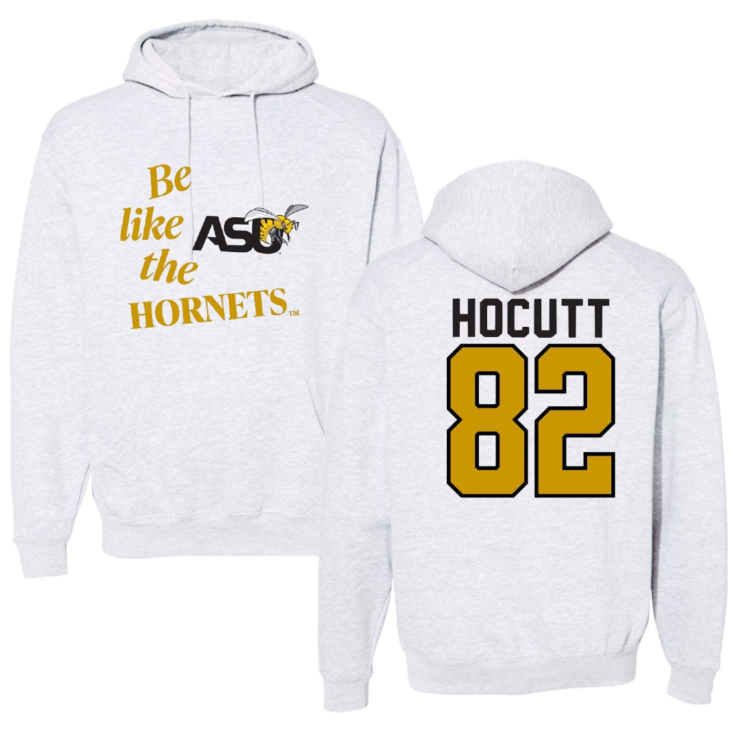 Alabama State University Football Light Gray Be Like Us Hoodie - #82 Will Hocutt
