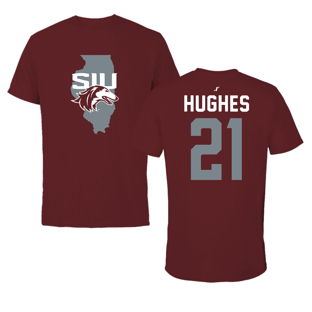 Southern Illinois University at Carbondale Basketball Maroon State Tee - #21 Seairra Hughes