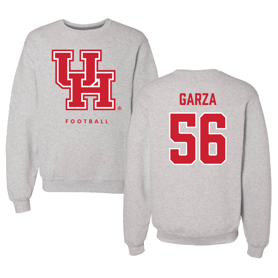 University of Houston Football Gray Crewneck - #56 Jacob Garza