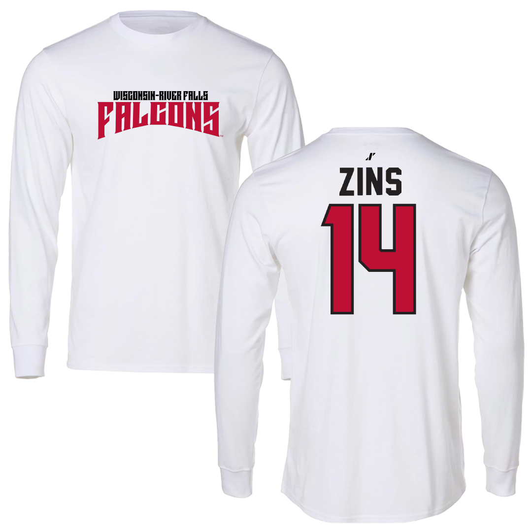 University of Wisconsin-River Falls Soccer White Classic Long Sleeve - #14 Macy Zins
