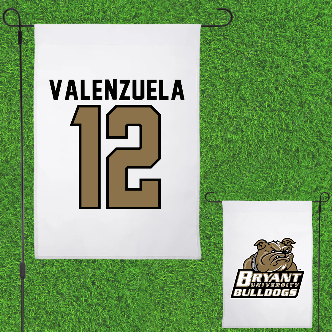 Bryant University Softball White Garden Flag - #12 Faith Valenzuela