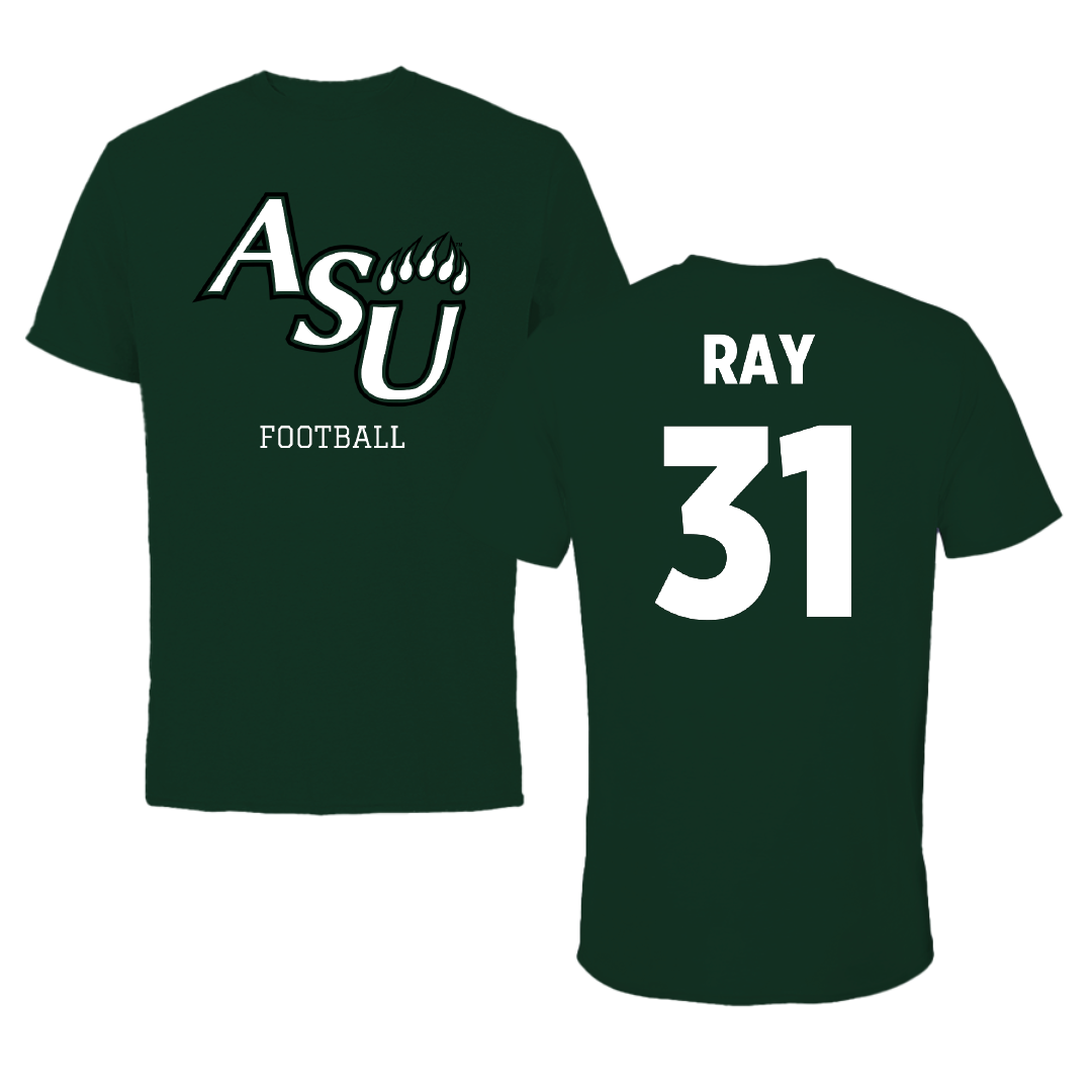 Adams State University Football Forest Green Tee - #31 Zach Ray