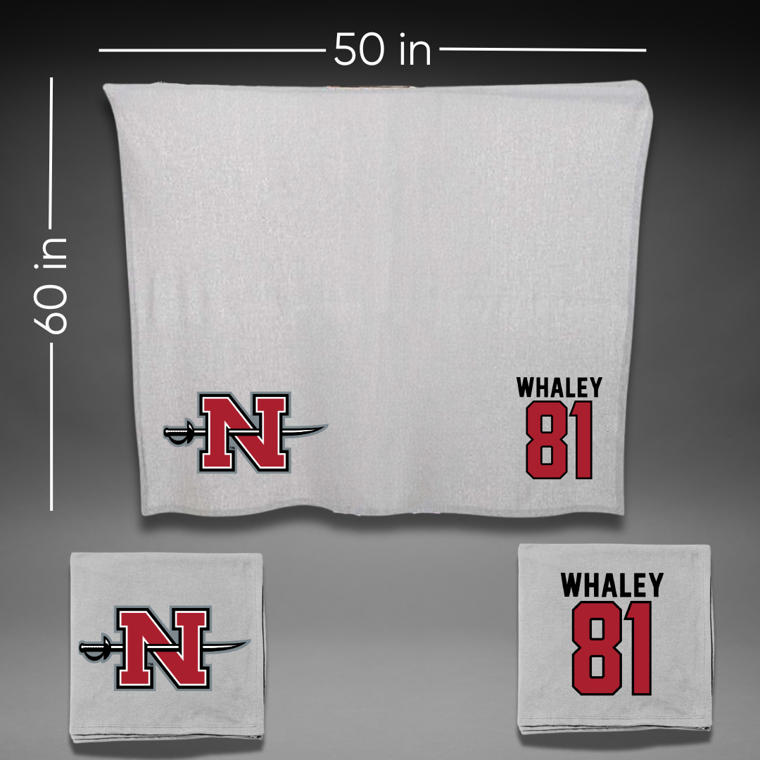 Nicholls State University Football Gray Blanket - #81 Treylin Whaley