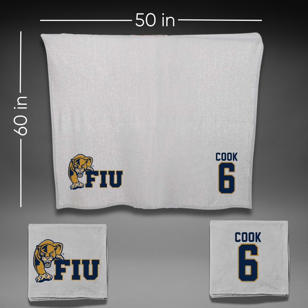 Florida International University Volleyball Gray Blanket - #6 Savannah Cook