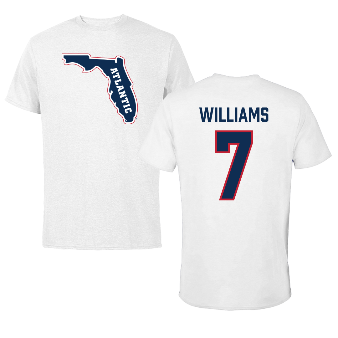 Florida Atlantic University Baseball White Tee - #7 CJ Williams
