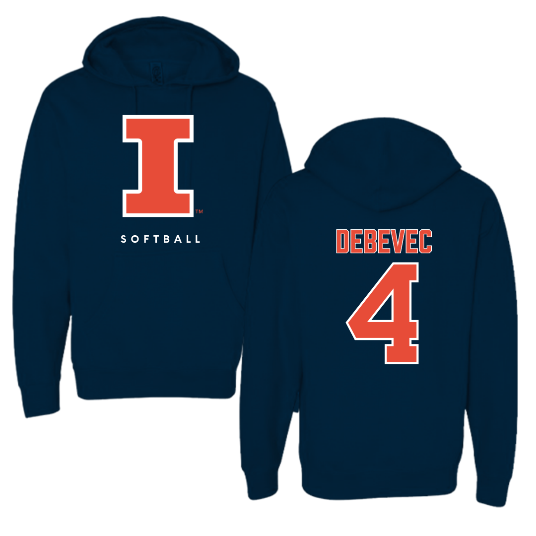 University of Illinois Softball Navy Hoodie - #4 Gabby Debevec