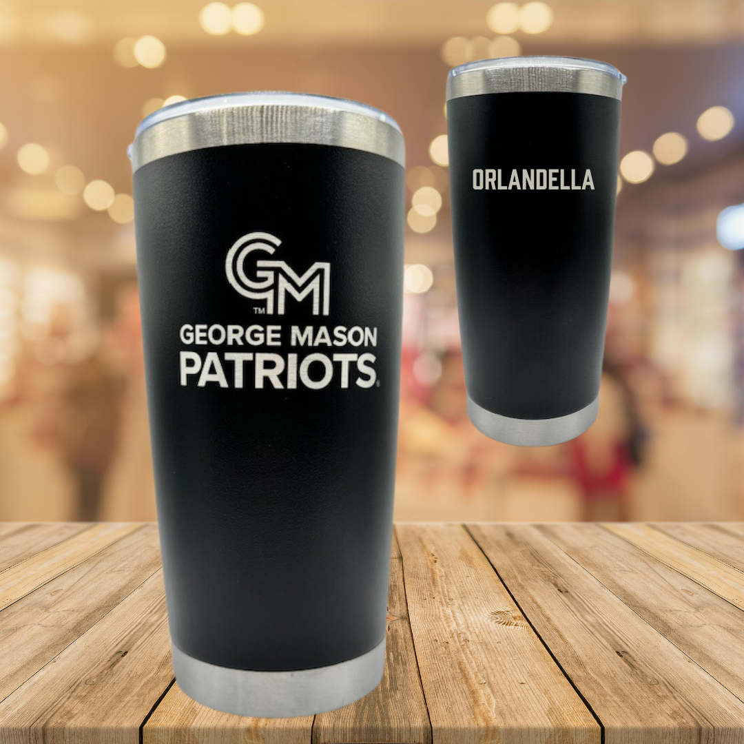 George Mason University Rowing Black Stainless Steel Tumbler - Cecilia Orlandella