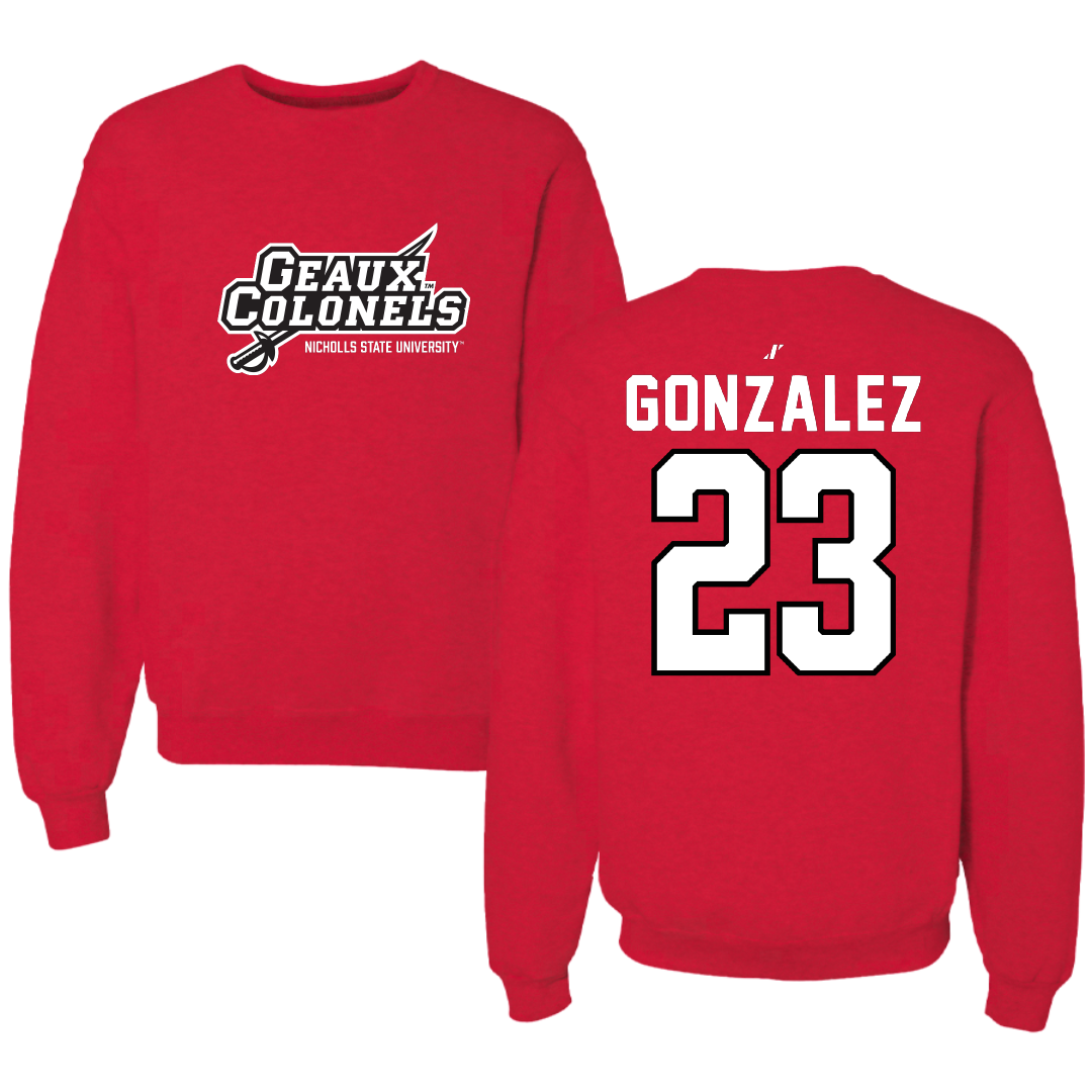 Nicholls State University Soccer Red General Crewneck - #23 Hanah Gonzalez