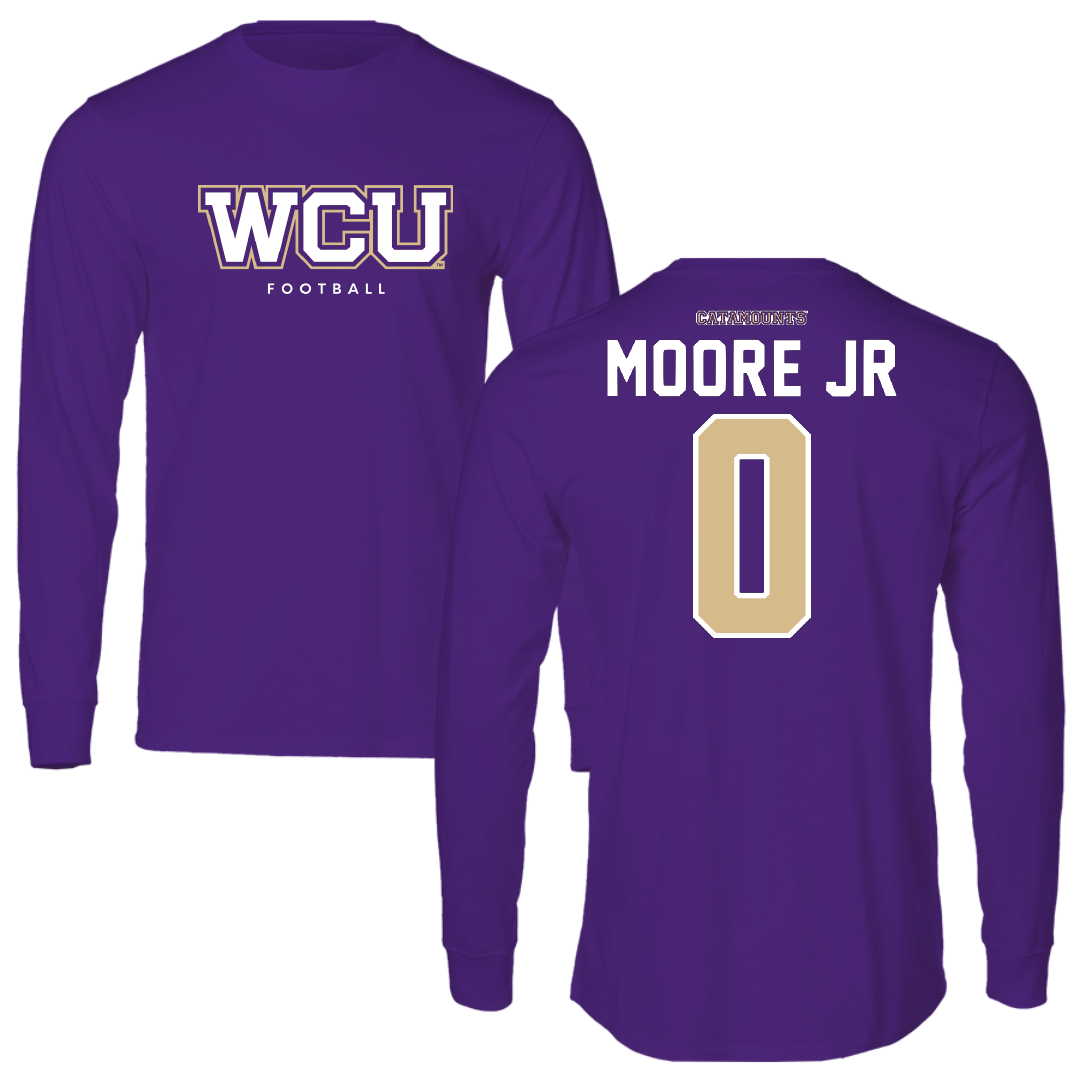 Western Carolina University Football Royal Purple Long Sleeve - #0 Ken Moore Jr