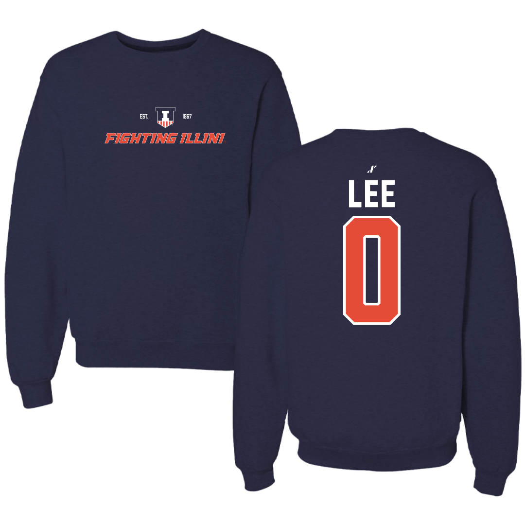 University of Illinois Soccer Navy General Crewneck - #0 Izzy Lee