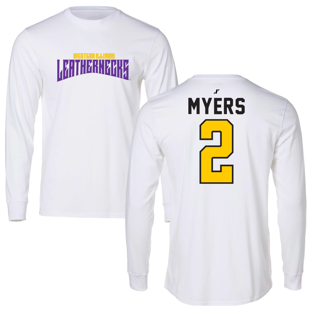 Western Illinois University Basketball White Classic Long Sleeve - #2 Ryan Myers