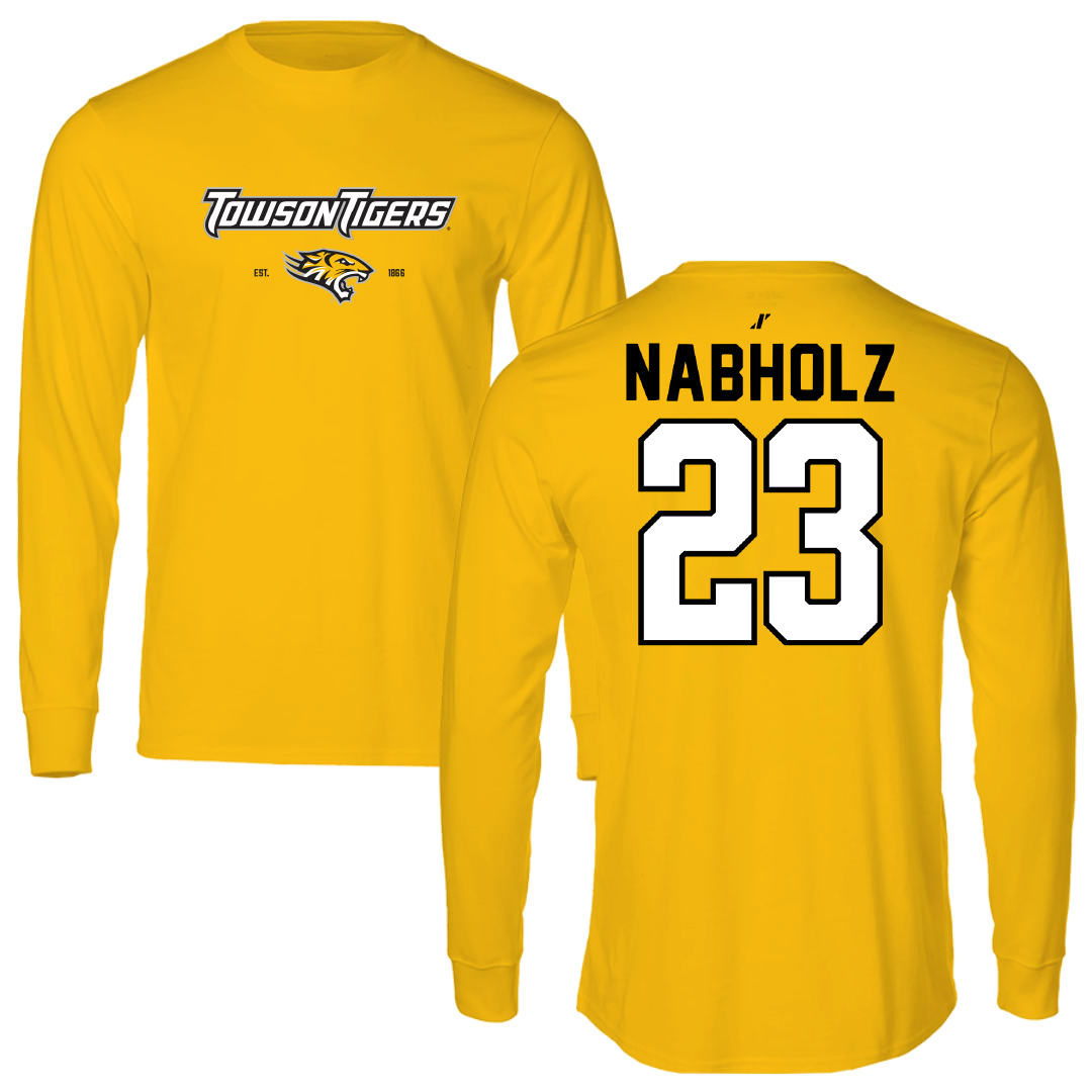Towson University Baseball Gold General Long Sleeve - #23 Nate Nabholz