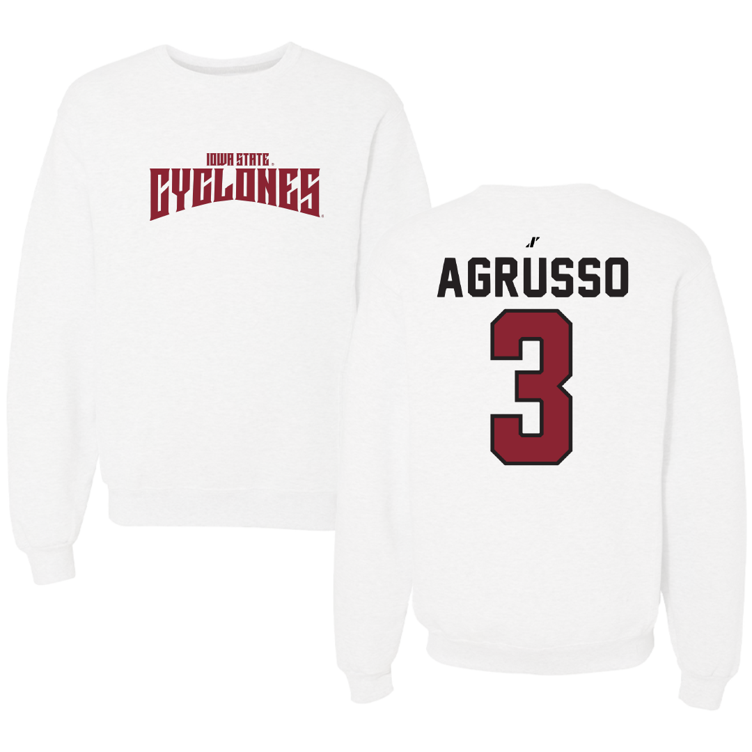 Iowa State University Soccer White Classic Crewneck - #3 Isabella Agrusso