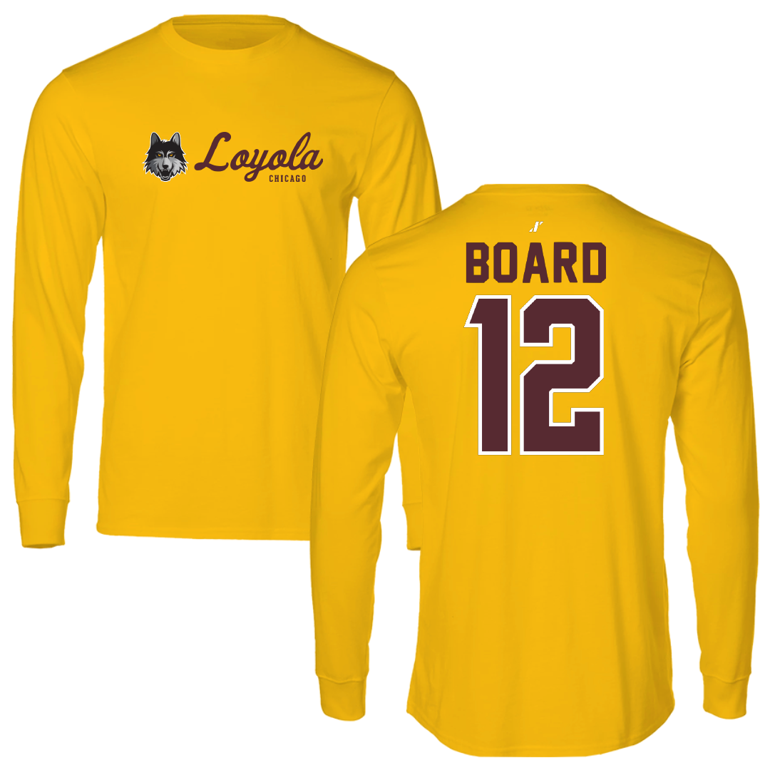Loyola University-Chicago Volleyball Gold General Performance Long Sleeve - #12 Kaley Board