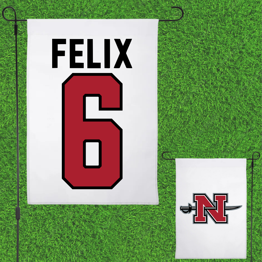 Nicholls State University Baseball White Garden Flag - #6 Garrett Felix